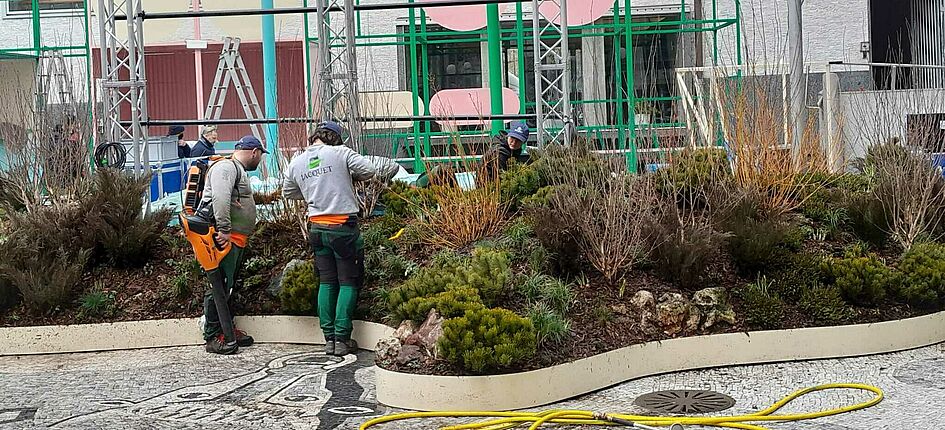 Jacquet SA réalise un jardin temporaire au sein de la House of Switzerland Italia pour les Jeux Olympiqiues de 2026. Image fournie par Jacquet SA