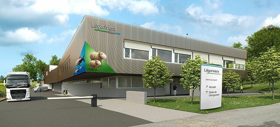 Die Léguriviera Groupe plant den Bau eines neuen Standorts in Vernand. Visualisierung: zVg/Léguriviera Groupe