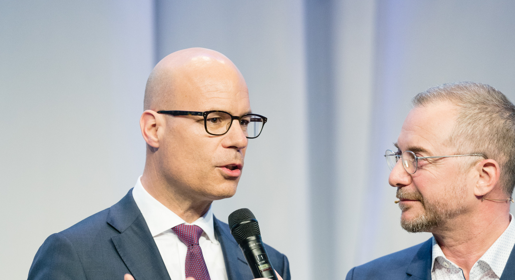 Credit Suisse (Schweiz) AG und Moderator Patrick Rohr an der Preisverleihung am Mittwoch, 13.Maerz 2019 im Kursaal Bern. Der Swiss Venture Club zeichnet mit dem Prix