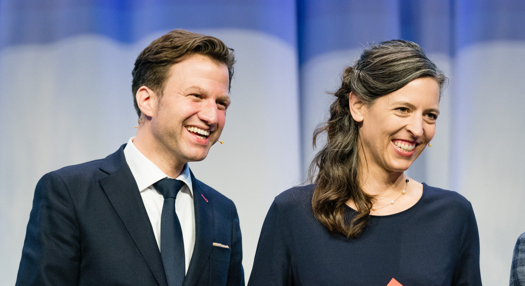 Die Finalisten Brigitte & Christian Hoefliger-von Siebenthal, Geschaeftsfuehrung Romantik Hotel Hornberg an der Preisverleihung am Mittwoch, 13.Maerz 2019 im Kursaal Bern. Der Swiss Venture Club zeichnet mit dem Prix SVC innovative Unternehmen aus, die durch herausragende Leistungen einen wesentlichen und nachhaltigen wirtschaftlichen Erfolg verzeichnen